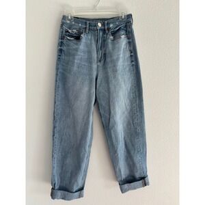 American Eagle Jeans Womens Size‎ 4 High Rise Wide Leg Baggy Light Wash Boho Y2K